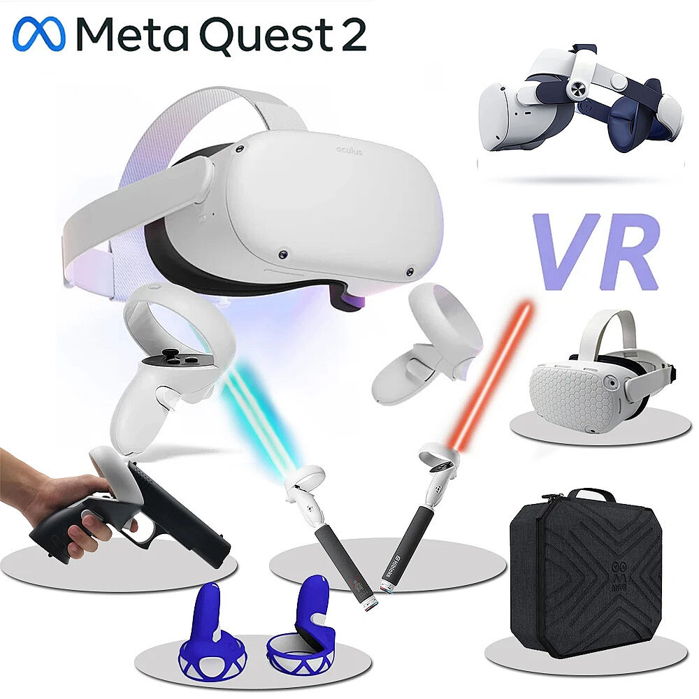 Meta Quest】Oculus Quest 2 VR 頭戴式裝置(128G)(周邊全配組)-數位
